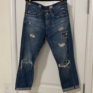AG Distressed Blue Jeans